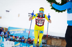 Astrid Øyre Slind staker seg inn i laurbærkransen La Venosta i Italia.