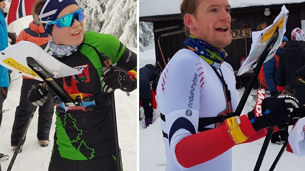 Vinnere av D21/H21 søndag - som lørdag: Evine Westli Andersen og Lars Hol Moholdt. (Foto: Stein Arne Negård)