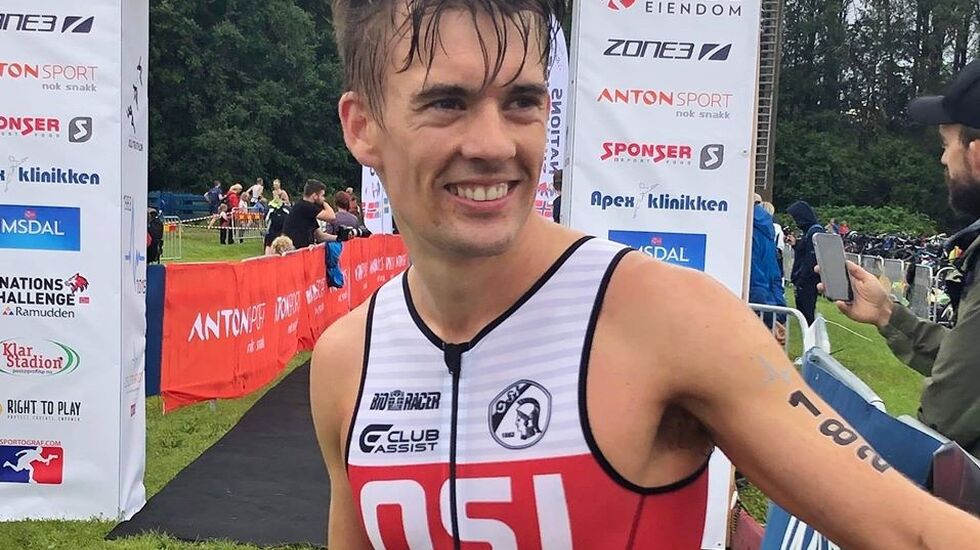 Triatleten Mathias Oppegaard vant Vinterkarusellen på hjemmebane 4. januar. (Privat foto)