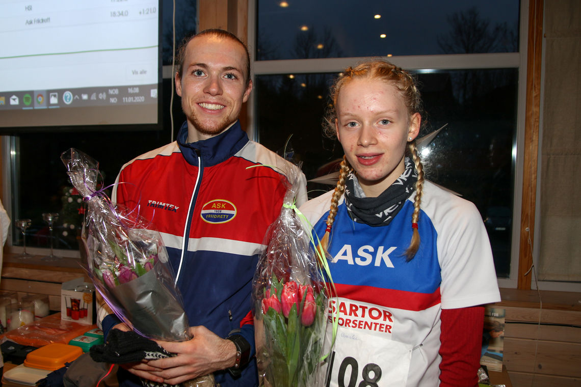 Marius Sørli og Amalie Arnesen, begge fra Ask Friidrett,  vant årets Askløp.