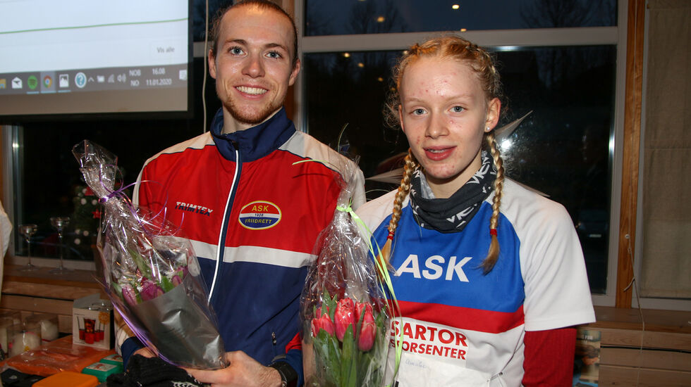 Marius Sørli og Amalie Arnesen, begge fra Ask Friidrett,  vant årets Askløp.