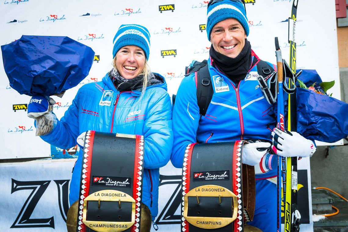 Dobbelt norsk, dobbelt Team Koteng, ved Astrid Øyre Slind og Chris André Jespersen i La Diagonela. (Foto: Visma Ski Classics)