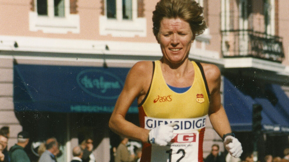 Ingrid Kristiansens 2.21.06 på maraton stod som verdensrekord i 13 år, og som norgesrekord fyller den snart 35 år. (Foto: Bjørn Johannessen)