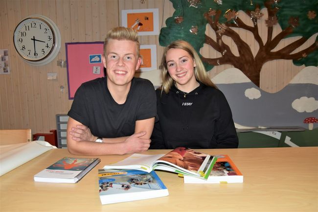 Lærlinger i Orkland kommune Håvard Jerpstad Berg og Ingrid Snoen
