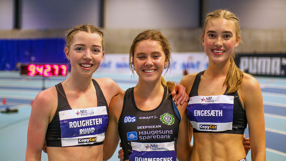 De tre beste på 3000 meter: Mari Roligheten Ruud, Kristine Lande Dommersnes og Andrea Modin Engesæth.