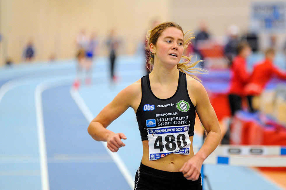 Kristine Lande Dommersnes vant 1500 meter kvinner senior i Pingvinlekene