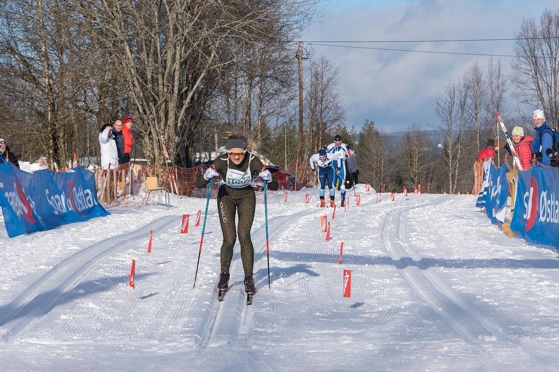 Fra innspurten på Trysil Skimaraton i fjor da Martin Ek Hagen staket inn til seier. (Foto: Jonas Sjøgren/Destinasjon Trysil)