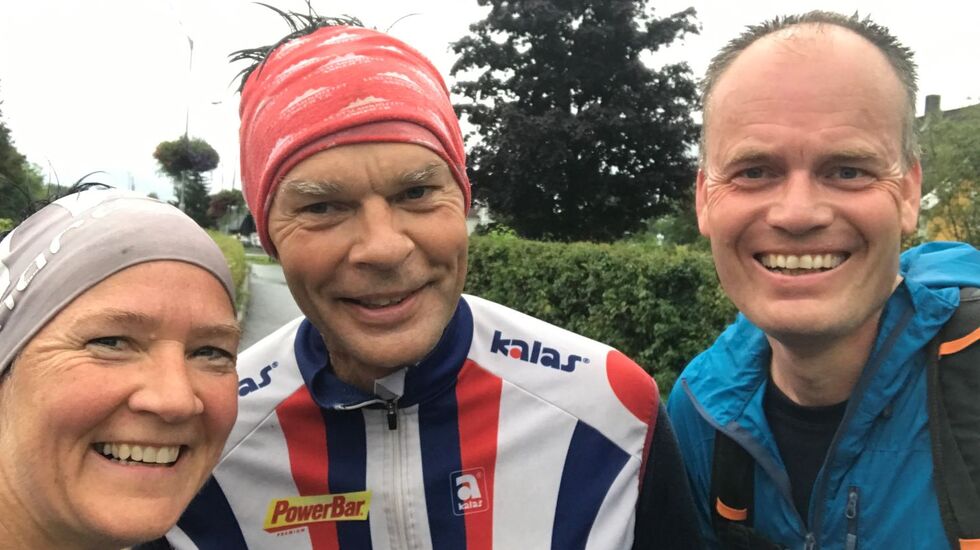 Trekløver: Anne-Lise Katle (f.v), Trygve Gillebo og Ole Martin Semb løper ofte turer sammen (foto: privat)