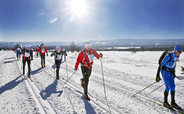 Det kan være mye vær i Birkebeinerrennet, men det mange ønsker seg er forhold som på dette bildet fra 2015. (Foto: Arrangøren/Geir Olsen)