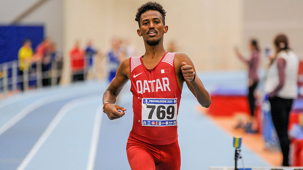 Mubarak Rabi løper for Qatar og han har blant annet deltatt i Diamond League. Og nå også i Pingvinlekene.