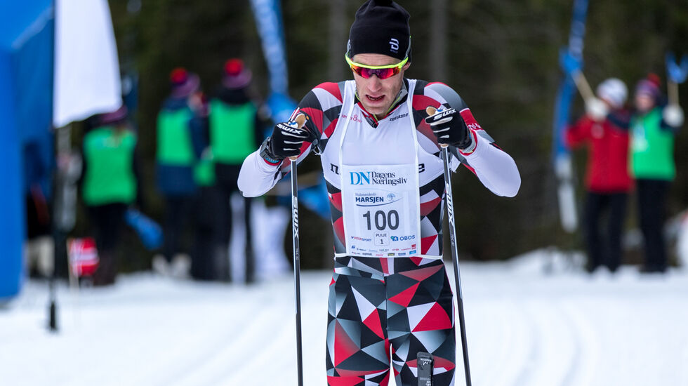 Simen Østensen vant en klar seier i Holmenkollmarsjen i Romeriksåsen. (Foto: Sylvain Cavatz)