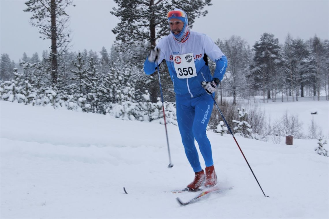 Jan Kristian Haugnæss mot mål i Trysil-Knut-rennet i 2019. 