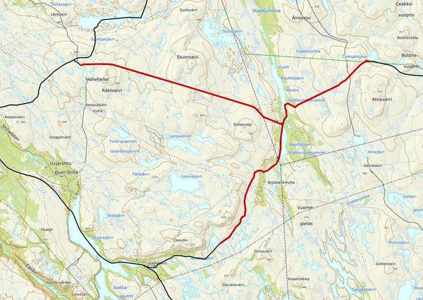 Kart_stengte løyper i Alta og Porsangers løype 14.