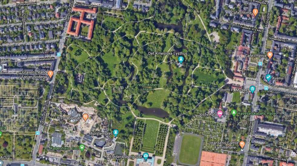 Gåing er lovlig, men løping er for tida forbudt i Frederiksberg Have i København.
