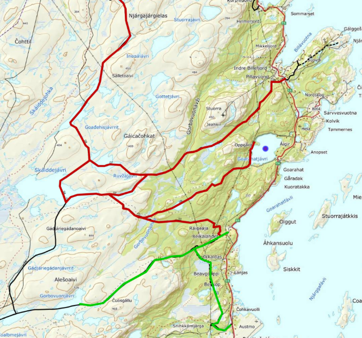 Stegning av skuterløype 4-7-9-10