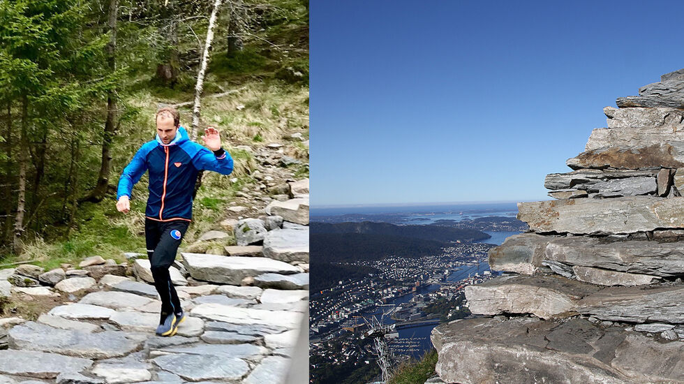 Oppstemten er den nye steintrappen opp til Ulriken som er laget av en gjeng sherpaer. (Foto: Kjell Karstensen/Arne Dag Myking)