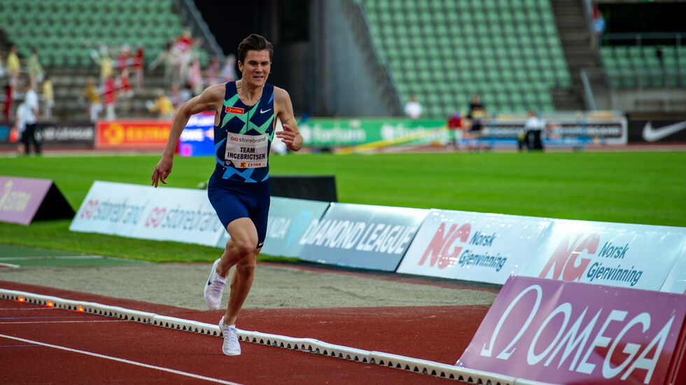 Jakob Ingebrigtsen leverte sin nest raskeste 1500 m noensinne, og var fornøyd med det. (Arkivfoto: Samuel Hafsahl)