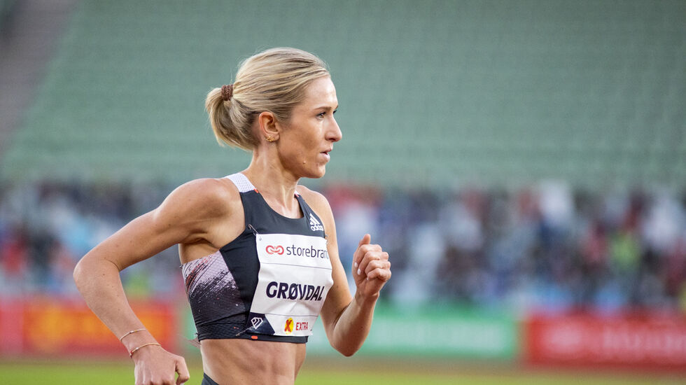 En skade gjorde at Karoline Bjerkeli Grøvdal kun fullførte to tredjedeler av sitt løp på Bislett. (Foto: Sylvain Cavatz)