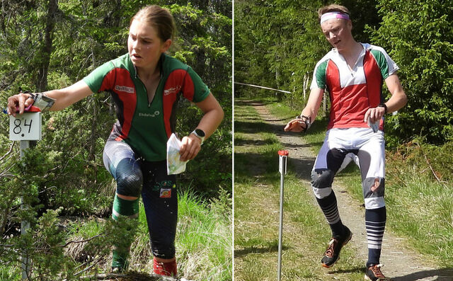 Vinnere i eldste klasser: Birgit Dorthea Kleppa Madslien, og Lillehammer OK og Eskil Frøisland, Vang OL. (Foto: Stein Arne Negård)