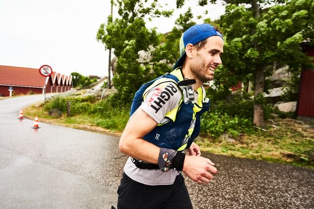Marius Stengle-Håkonsen like før målgang på Verdens Ende. (Foto: Sebastian Mamaj)