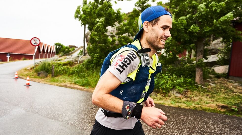 Marius Stengle-Håkonsen like før målgang på Verdens Ende. (Foto: Sebastian Mamaj)