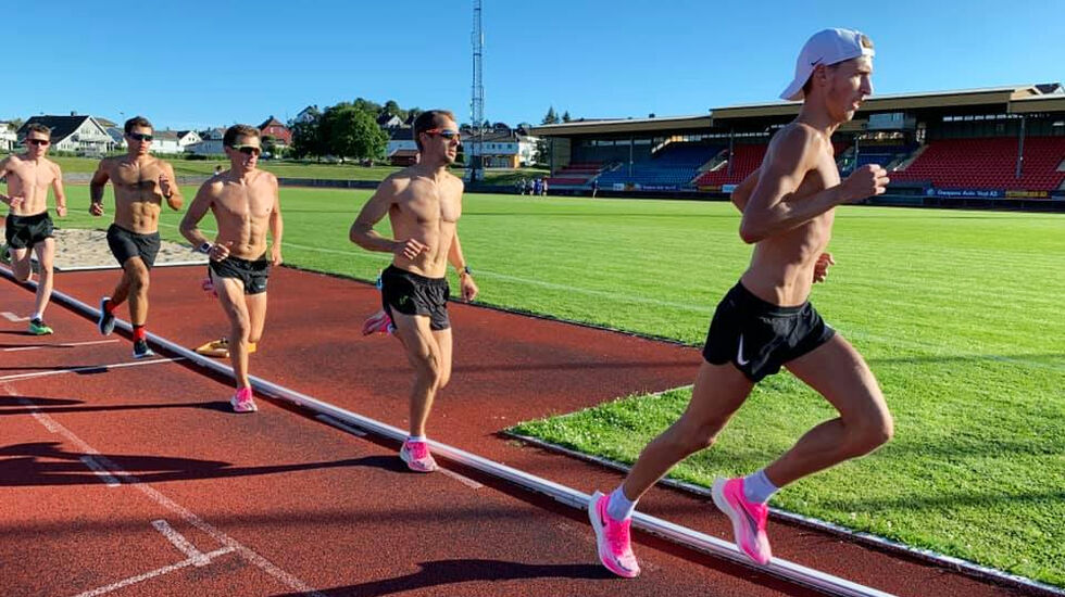 Kristian Tjørnhom tok på seg drajobben og var også førstemann i mål. (Foto: Finn Kollstad) 