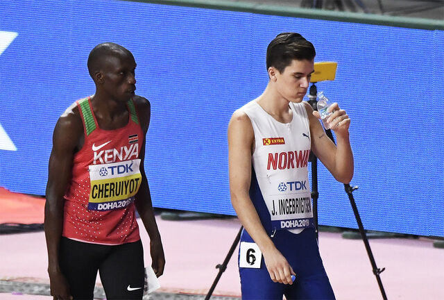 Jakob Ingebrigtsen har kommet stadig nærmere Timothy Cheruiyot. På søndag blir det et nytt møte der både dagsform og taktikk kan bli avgjørende. (Foto: Bjørn Johannessen)