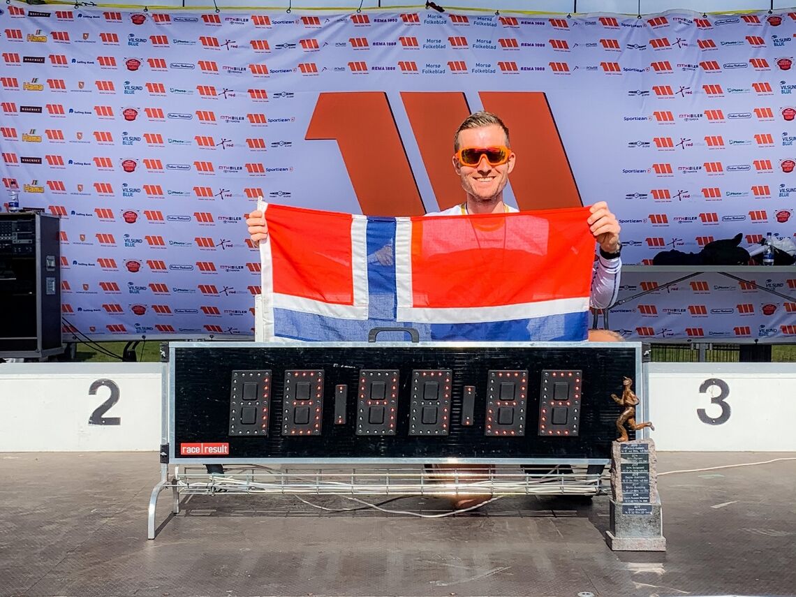 Stian Andersen var eneste norske i årets Mors 100 miles. Tittelforsvareren vant igjen, suverent. (Privat foto)