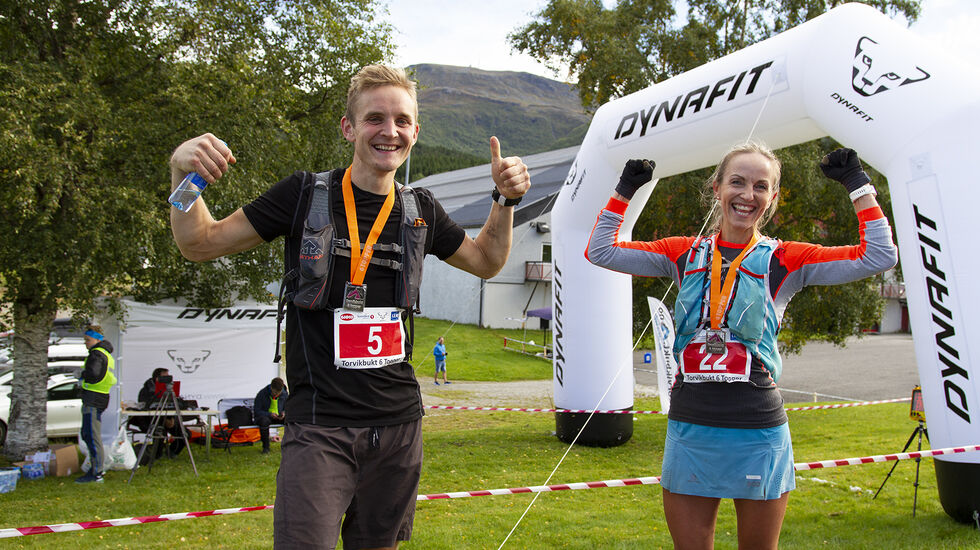 Anders Kjærevik og Anita Iversen Lilleskare fra BFG Bergen Løpegruppe vinnere av den 17.utgave av T6T, Norges hardeste halvmaraton, 21,8 km og 1900 hm. 