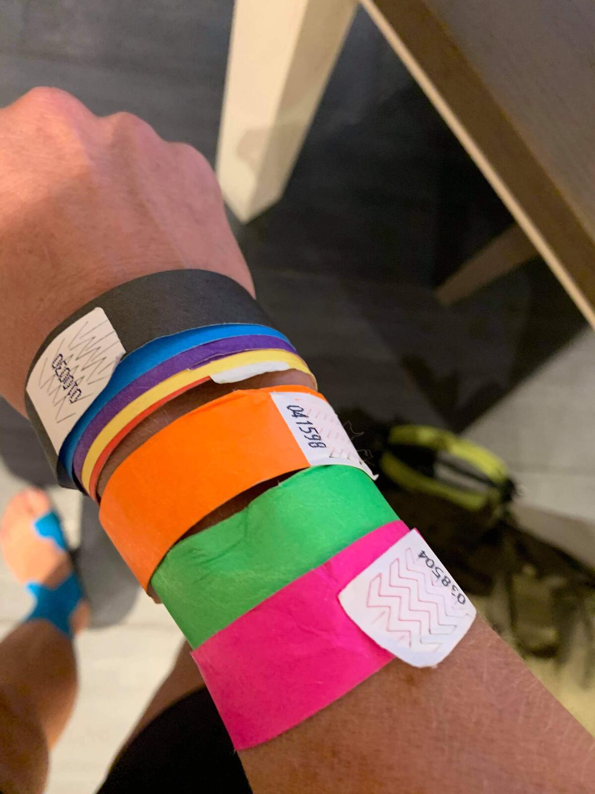 Armbånd for bevis på at du har gjennomført runde under timen