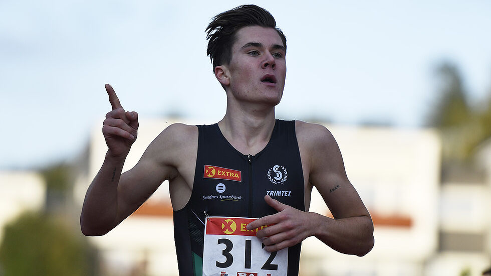 Jakob Ingebrigtsen vant 1500 meter på veldig sterk ny mesterskapsrekord i et sololøp på 20-årsdagen. (Foto: Bjørn Johannessen)