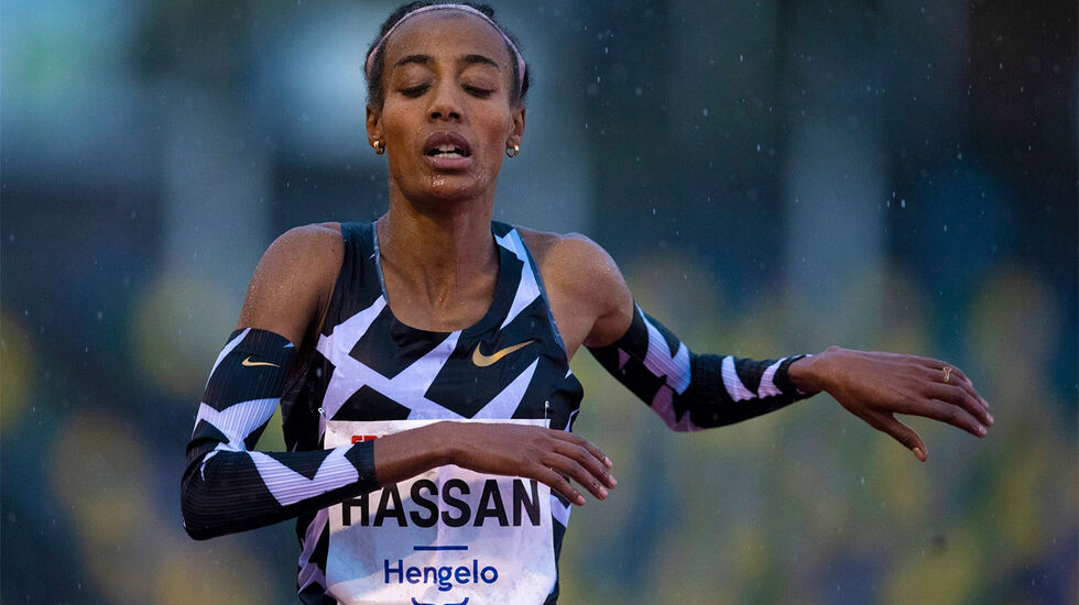 Sifan Hassan gikk for verdensrekorden, men klarte europarekorden på 10 000 meteren i Hengelo. (Foto: Global Sports Communication) 