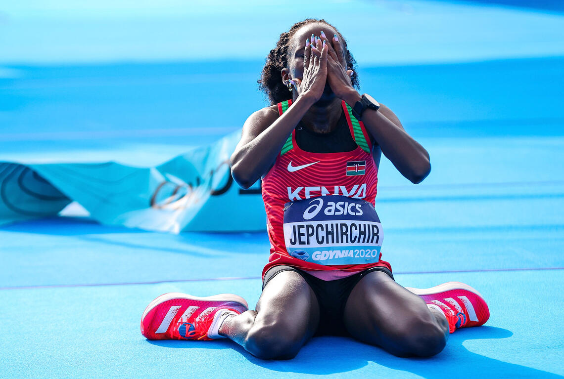 I fjor ble Peres Jepchirchir verdensmester på halvmaraton, og nå ble det olympisk gull på den kenyanske 27-åringen. (Arkivfoto: Dan Vernon for World Athletics)