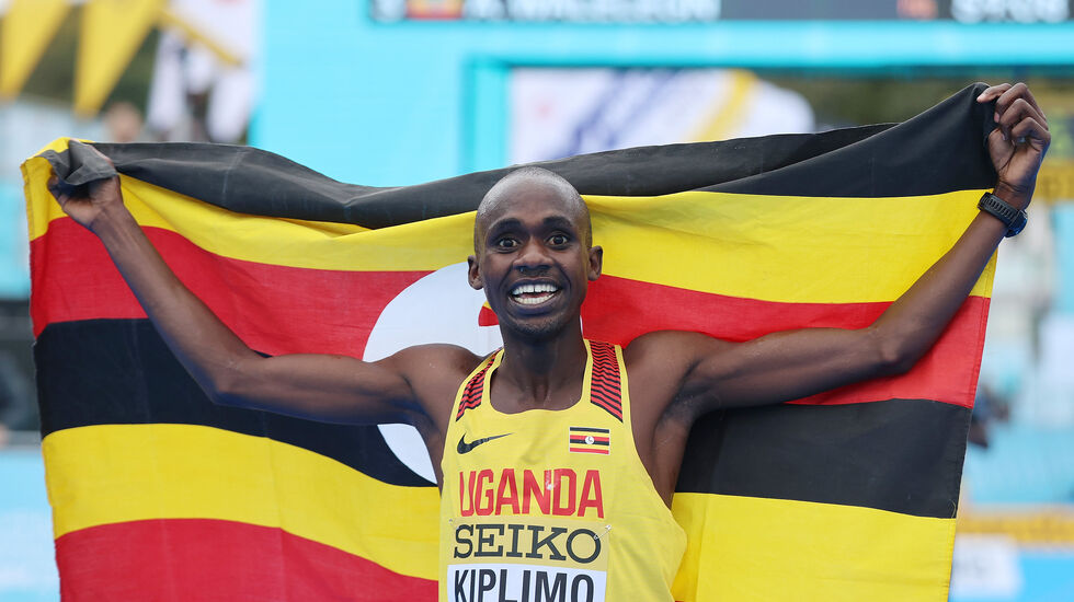 I fjor debuterte Jacob Kiplimo på halvmaraton med å bli verdensmester. Søndag satte 21-åringen verdensrekord på samme distanse. (Arkivfoto: Dan Vernon for World Athletics)