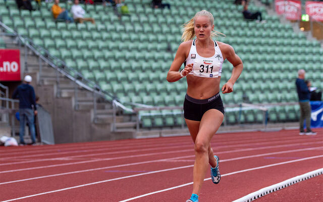 Malin Edland løp inn til en fin tredjeplass drøye sekundet bak pers under Nordisk mesterskap. (Foto: Samuel Hafsahl)