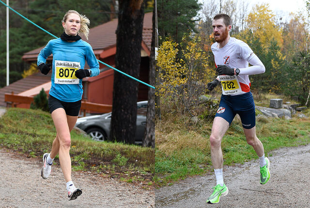 Anette Hauge og Magnus Erstad vant den 20. utgaven av Fredrikstad Maraton. (Alle foto: Bjørn Johannessen)