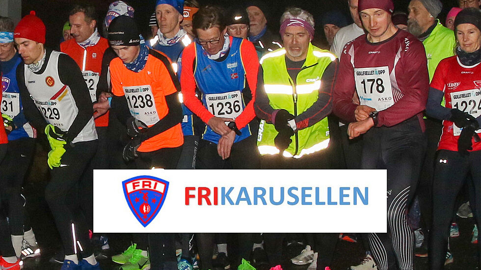 Starten på løpet i Frikarusellen i januar i år.