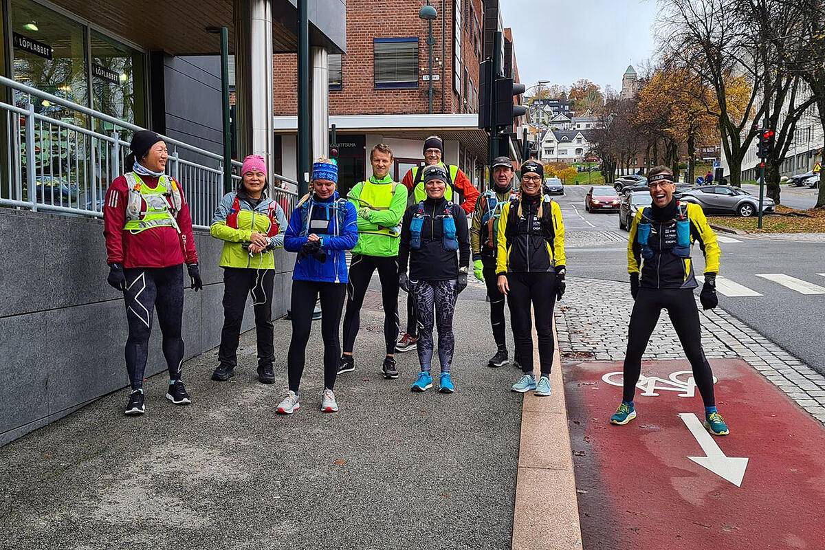 Klar til start i Drammen for å løpe til Sandvika (Alle foto: arrangøren)