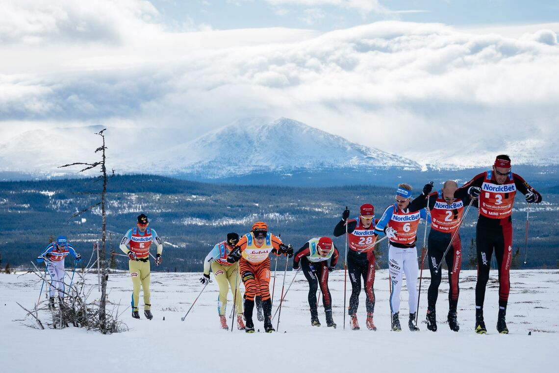 Årefjällsloppet blir nytt renn i Visma Ski Classics 2020/2021. Bildet er fra fjoråret da Årefjällsloppet var et Ski Classics Challenger-renn. (Foto: Magnus Östh)