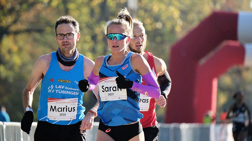 Sarah Lahti forbedra sin egen tre år gamle halvmaratonrekord med 6 sekunder til 1.09.52. (Foto: Laufzene Sachsen)