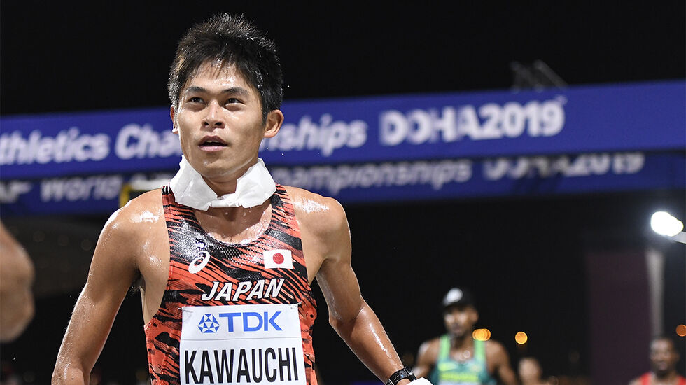 Yuki Kawauchi konkurrerer ofte og med svært gode resultater. Han har vunnet Boston Marathon og har en niendeplass fra VM i London i 2017. Her ser vi han under VM i Doha der han måtte nøye seg med en 29. plass. (Foto: Bjørn Johannessen)