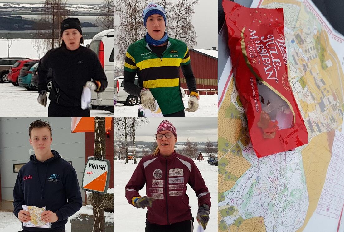 Øverst vinnerne av lang løype, Kristine Sollien Flaskerud og Sander H. Rogndokken. Nederst vinnerne av mellomløypa Lars Lien og Hege Solerød.