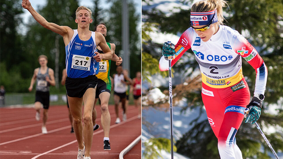 De har hver sin hovedidrett, men både Even Brøndbo Dahl og Therese Johaug holder høyt nivå også i bi-idretten. (Foto: Samuel Hafsahl og Sylvain Cavatz)