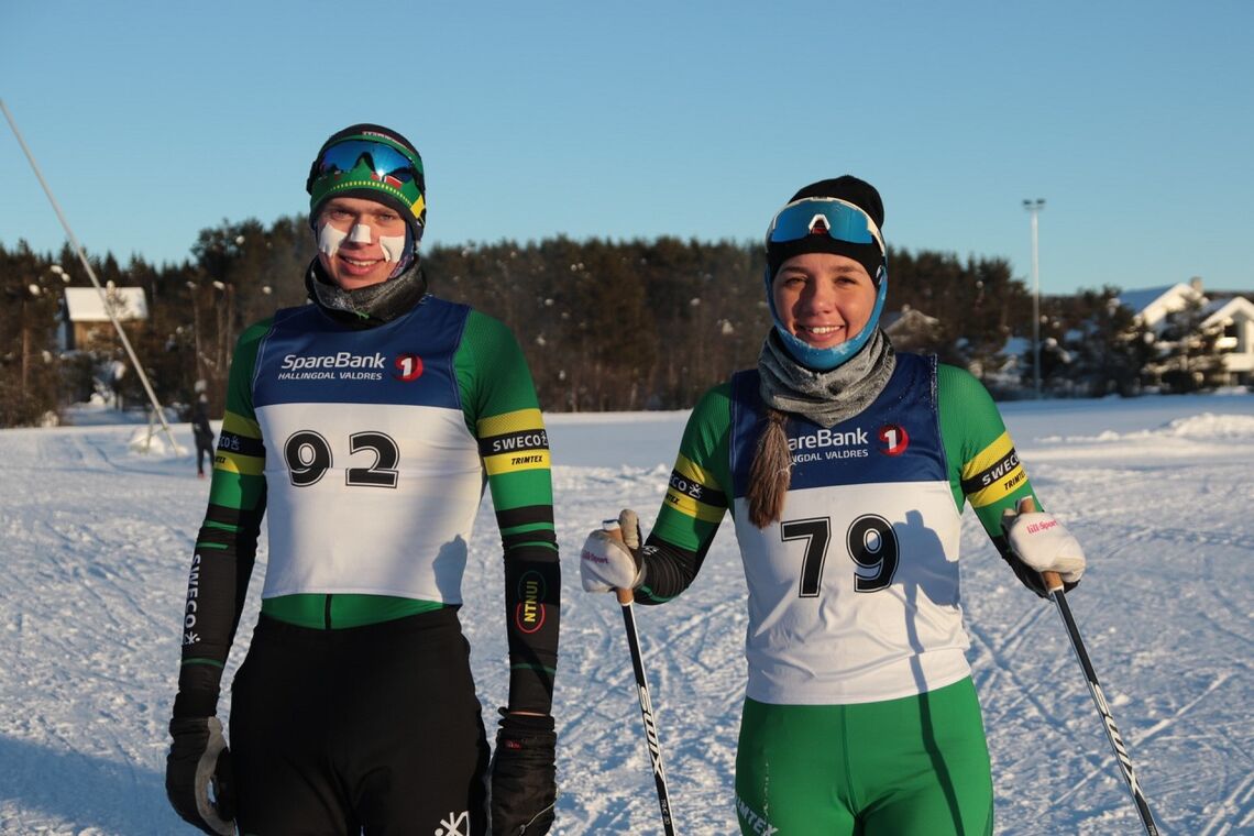 Olaf Talmo og Frida Øygard, begge Team NTNUI Sweco, etter lørdagens triumf på Geilo. (Alle foto: Arne Dag Myking)