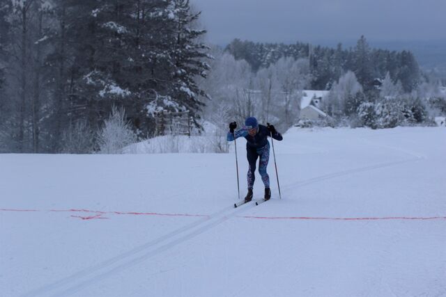 Vegard Lans Pedersen i mål nesten tre minutter foran nestemann. (Foto: Sigurd Westgård/Team 55+)