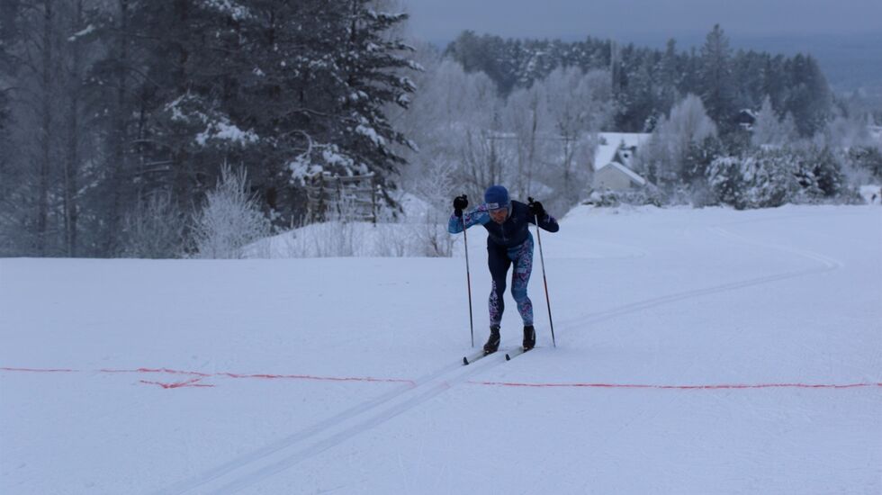 Vegard Lans Pedersen i mål nesten tre minutter foran nestemann. (Foto: Sigurd Westgård/Team 55+)