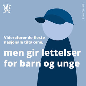 Illustrasjon fra Helse- og omsorgsdepartementet for tiltakene som ble videreført 18.1.2021