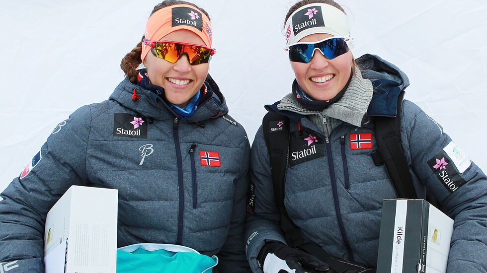 Lotta (til venstre) og Tiril Udnes Weng har hatt mange kamper om å stå øverst på pallen. (Foto: Kjell Vigestad)