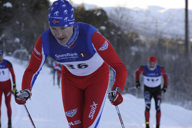 Bjarte Jordal gjorde en god innsats under iskalde forhold i Ustedalsfjorden Rundt. (Foto: Arne Dag Myking)