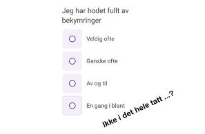 Mangler det et svaralternativ her? Eller er bekymringsnivået mitt rett og slett for lavt?
